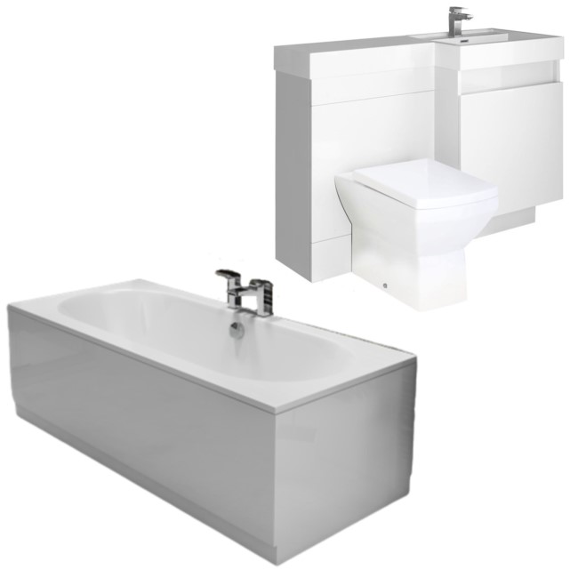 Agora Right Hand and Burford Shower Bath Furniture Suite