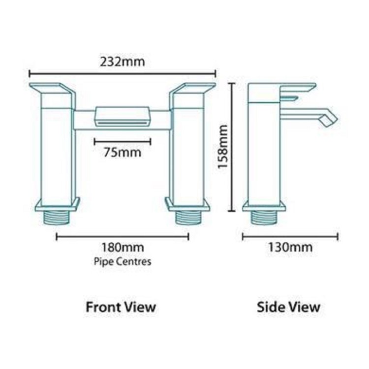 1700 x 700 Chiltern Double Ended Square Bath with Front Panel and Aqua Bath Filler