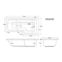 L Shaped Shower Bath with Front Panel & Brushed Brass Bath Screen, Left Hand 1500 x 850mm - Lomax