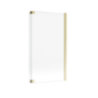 L Shape Shower Bath Left Hand with Front Panel & Brushed Brass Screen 1500 x 850mm - Lomax