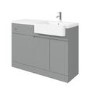 Bali Matt Grey Toilet and Basin Vanity Combination Unit and Right Hand L Shape Bath Suite 