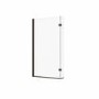 L Shaped Shower Bath with Front Panel & Black Bath Screen, Right Hand 1500 x 850mm - Lomax