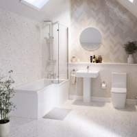 1500mm Right Hand Shower Bath Suite with Toilet Basin & Panels - Lomax