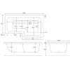 1500mm Right Hand Shower Bath Suite with Toilet Basin &amp; Panels - Lomax