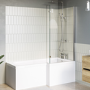 1500mm Right Hand Shower Bath Suite with Toilet Basin & Panels - Lomax
