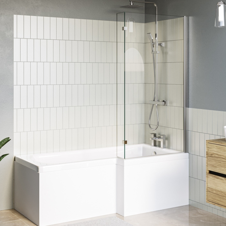 1500mm Right Hand Shower Bath Suite with Toilet Basin & Panels - Lomax