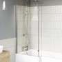L Shape Left Hand Whirlpool Spa Shower Bath with 14 Whirlpool Jets with Front Panel & Chrome Bath Screen 1700 x 850mm - Lomax