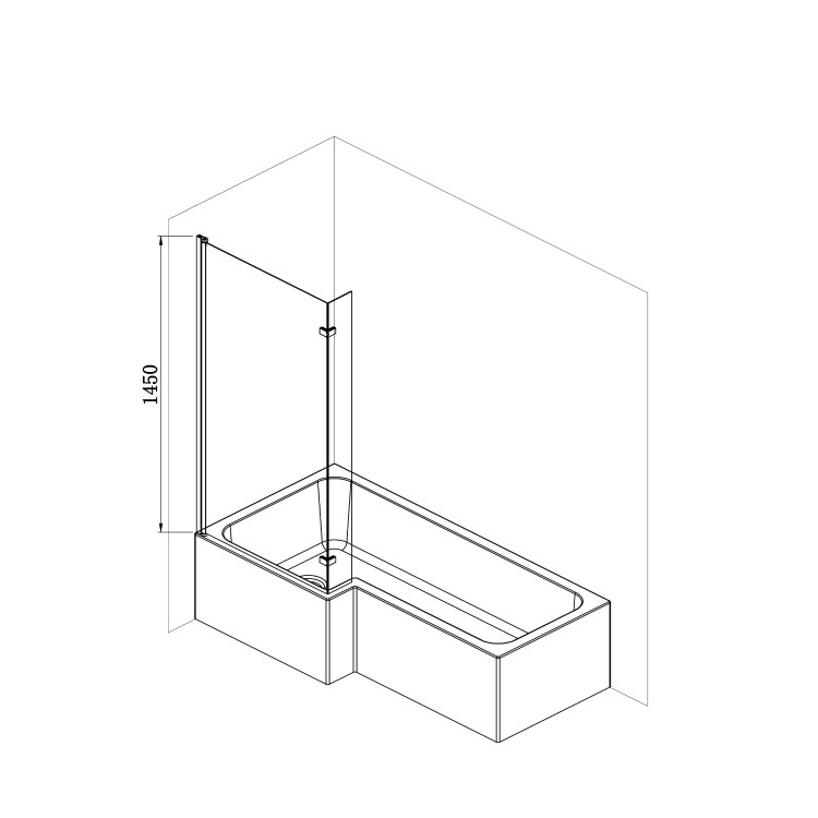1700mm Left Hand Shower Bath Suite with Toilet Basin & Panels - Lomax