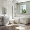 1700mm L Shaped Bath Suite with 600mm Vanity Unit and Basin &amp; Toilet - Ashford 