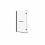 L Shaped Shower Bath with Front Panel & Black Bath Screen with Towel Rail, Left Hand 1700 x 850mm - Lomax