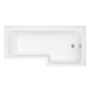 L Shape Shower Bath Left Hand with Front Panel & Brushed Brass Screen 1700 x 850mm - Lomax