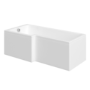 L Shape Shower Bath Left Hand with Front Panel & Brushed Brass Screen 1700 x 850mm - Lomax