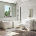 BUN/BeBa_24891/76862 1700mm L Shaped Bath Suite with Toilet & Basin Combination Unit - Right Hand - Ashford