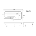 L Shape Shower Bath Right Hand with Front Panel & Chrome Bath Screen with Towel Rail 1700 x 850mm - Lomax