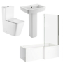 1700mm Right Hand Shower Bath Suite with Toilet Basin & Panels - Lomax