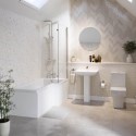BUN/BeBa_24891/87017 1700mm Right Hand Shower Bath Suite with Toilet Basin & Panels - Lomax