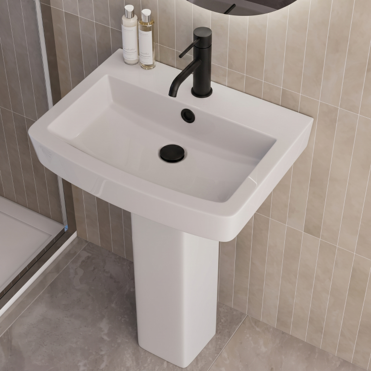 1700mm Right Hand Black Shower Bath Suite with Toilet Basin & Panels - Lomax