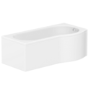 P Shape Shower Bath Right Hand with Front Panel & Chrome Bath Screen 1700 x 850mm - Portland