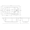 Right Hand P Shape Bath with Front Panel and Screen - 1500 x 800mm
