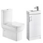 Vanity Unit with Basin White and Close Coupled Cloakroom Suite - Cranbrook