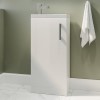 Close Coupled Toilet and White Gloss Basin Vanity Unit Cloakroom Suite - Ashford