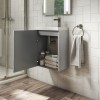 400mm Grey Wall Hung Cloakroom Vanity Unit with Basin - Ashford