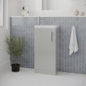 BUN/BeBa_24925/76632 400mm Grey Cloakroom Freestanding Vanity Unit with Basin and Chrome Handle - Ashford