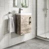 400mm Wood Effect Wall Hung Cloakroom Vanity Unit with Basin - Ashford
