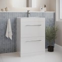 BUN/BeBa_24931/76639 600mm White Freestanding Vanity Unit with Basin and Chrome Handles - Ashford