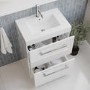 600mm White Freestanding Vanity Unit with Basin and Chrome Handles - Ashford