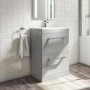 1100mm Grey Toilet and Sink Drawer Unit with Square Toilet and Chrome fittings - Ashford