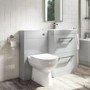 1100mm Grey Toilet and Sink Drawer Unit with Round Toilet and Chrome fittings  - Ashford