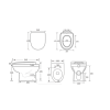 1100mm Blue Toilet and Sink Drawer Unit with Round Toilet and Brass Fittings - Ashford