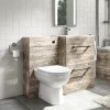 1100mm Wood Effect Toilet and Sink Unit with Round Toilet - Ashford