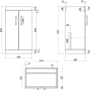 1000mm White Toilet and Sink Unit with Square Toilet- Ashford