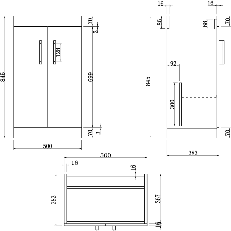 1000mm White Toilet and Sink Unit with Square Toilet- Ashford