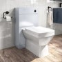 500mm White Back to Wall Toilet Unit and black fittings - Ashford