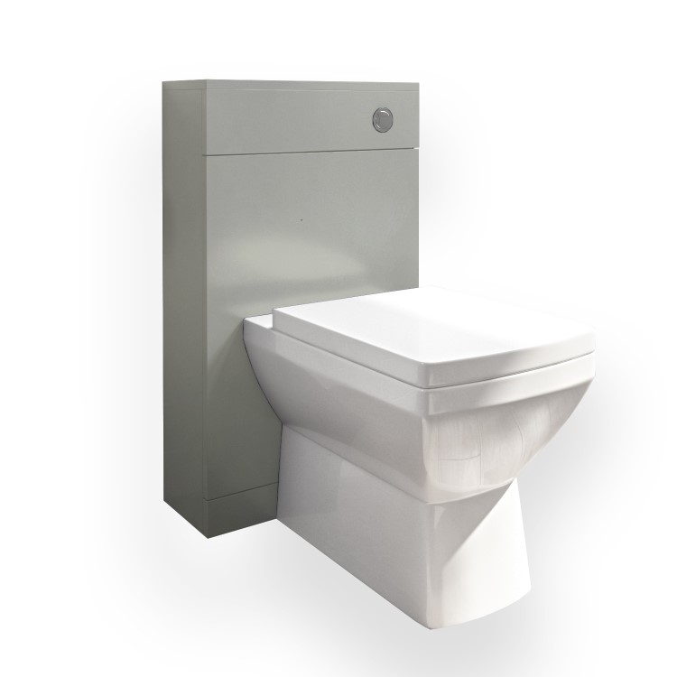 500mm Grey Back to Wall Toilet Unit and chrome fittings - Ashford