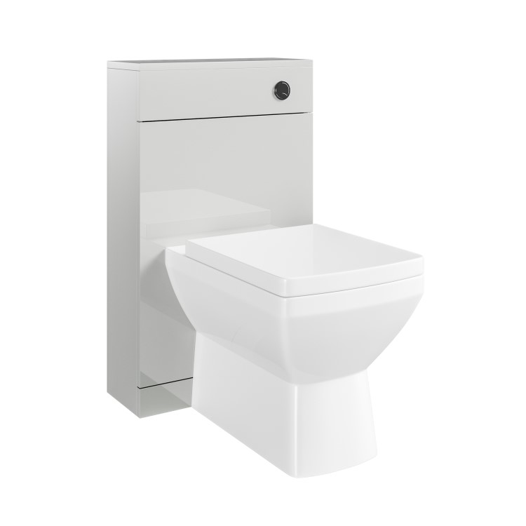 500mm Grey Back to Wall Toilet Unit and chrome fittings - Ashford