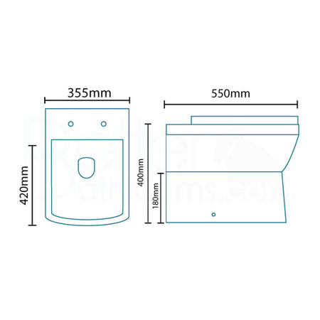 1000mm White Toilet and Sink Unit with Square Toilet- Ashford