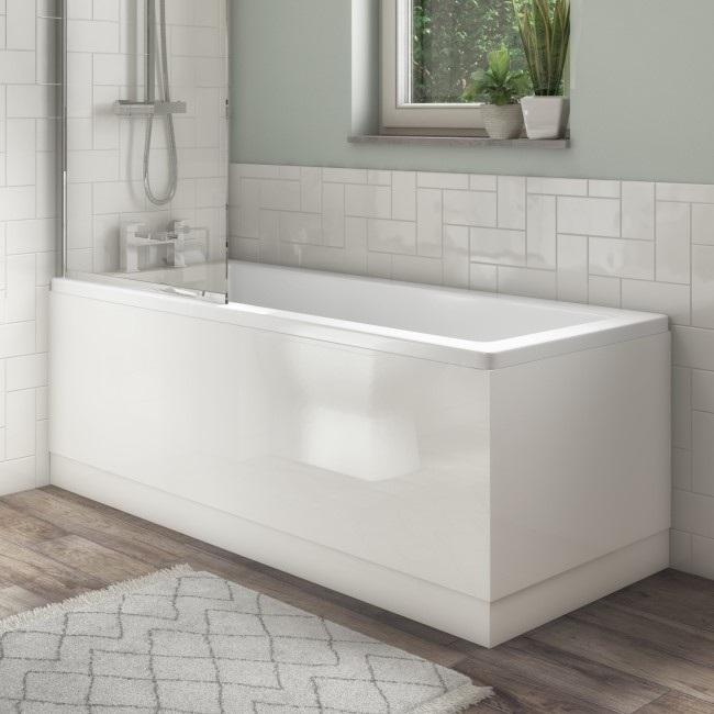 Alton Round Single Ended Bath with White Gloss Bath Front & End Panel - 1700 x 700mm
