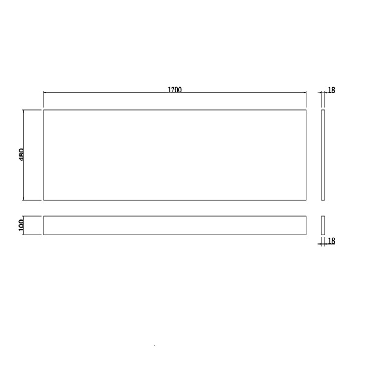 GRADE A3 - 1700mm White Gloss Bath Front Panel - Ashford