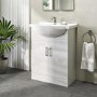 650mm White Freestanding Vanity Unit with Basin - Classic