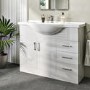 1075mm White Freestanding Vanity Unit with Basin - Classic