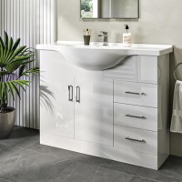 1075mm White Freestanding Vanity Unit with Basin - Classic 1075mm White Freestanding Vanity Unit with Basin - Classic