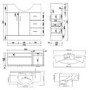 1075mm White Freestanding Vanity Unit with Basin - Classic