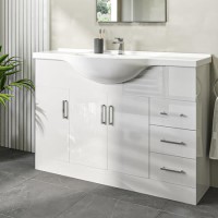 1200mm White Freestanding Vanity Unit with Basin - Classic 1200mm White Freestanding Vanity Unit with Basin - Classic