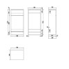 500mm White Back to Wall Toilet Unit Only - Classic