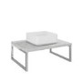 600mm Concrete Effect Countertop Basin Shelf with Square Basin - Lund