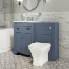 1100mm Blue Toilet and Sink Unit with Square Toilet - Baxenden